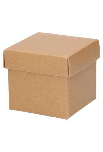 [K1360288] Kubus Kadodoosjes & Deksel Mat Kraft KrabBon 6.5x6.5x6cm 125gr 25stuks