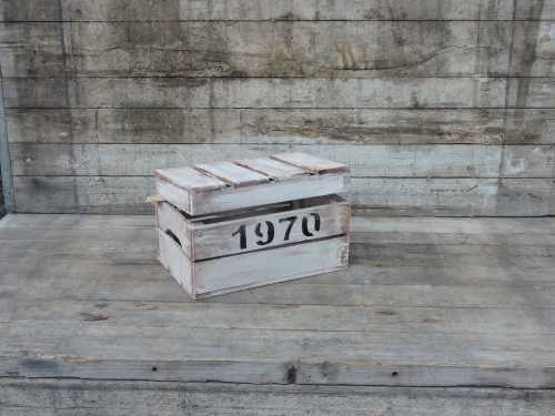 [161089] Kist Met Klapdeksel Klein Old Look Vuren 20x30x18cm 12stuks