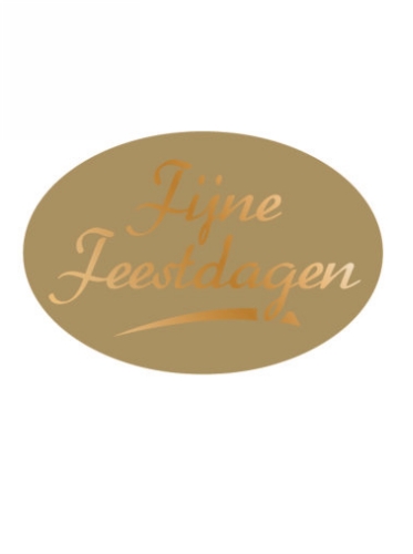 [K1210049] Etiketten Kerst Fijne Feestdagen Goud 3.7x2.5cm 500stuks