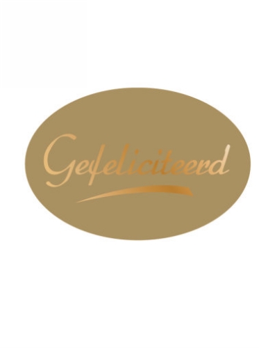 [K1210051] Etiketten Feest Gefeliciteerd Goud 3.7x2.5cm 500stuks