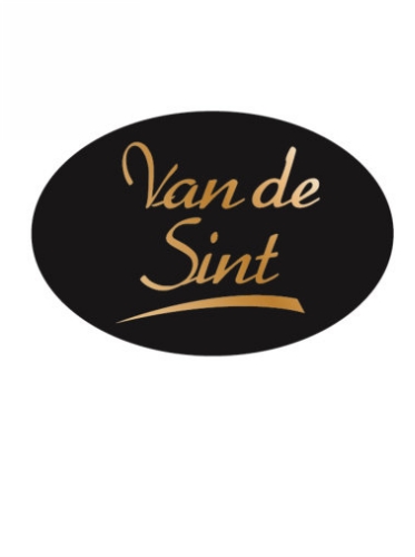 [K1210066] Etiketten Sint Van de Sint Zwart 3.7x2.5cm 500stuks