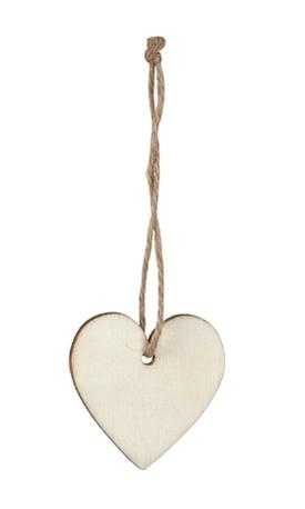 [K1340281] Decoratie Hanger Houten Hartje & Koord 4cm 24stuks