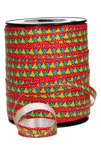 [K1010008] Kerst Krullint Kerstboom Groen & Rood 10mm x 250 meter OP IS OP