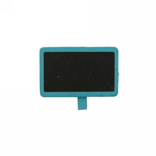 [K1340293] Houten Decoratie Krijtbordje Blauw & Knijper 6.5x3.5cm 6stuks