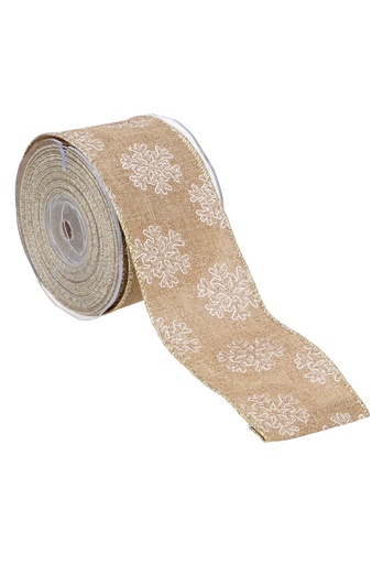 [K1390480] Luxe Stoflint Sadro Glitter Goud Sneeuw Wit 65mm x 10 meter OP IS OP