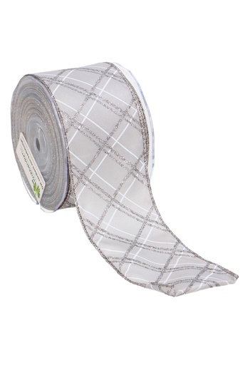 [K1390473] Luxe Stoflint Fella Zilver & Zilver Glitter 65mm x 10 meter OP IS OP