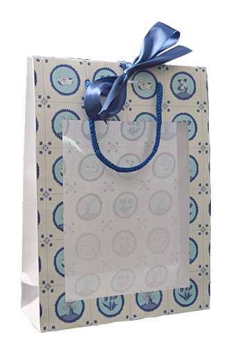 [K1110501] Kadotas Delfts Blauw Tegeltje Met Venster & Lintgleuf 22x8x30cm 25st