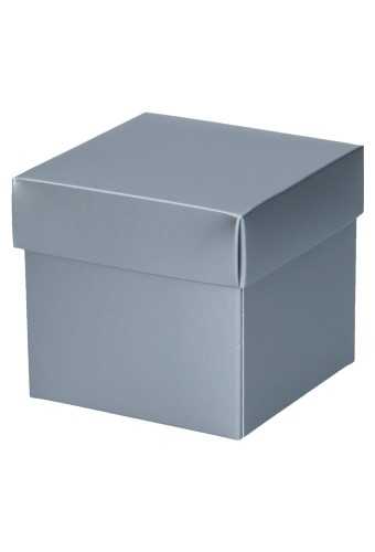 [K1360315] Kubus Kadodoosjes Mat Zilver KrabBon 9x9x8.5cm 375gr 25stuks