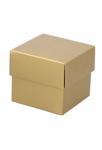 [K1360169] Kubus Kadodoosjes & Deksel Mat Goud KrabBon 6.5x6.5x6cm 125gr 25stuks