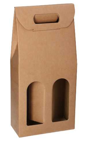 [K1170600] Luxe Wijndozen Vigo Kraft voor 2 fles 18x9x38.5cm 30stuks