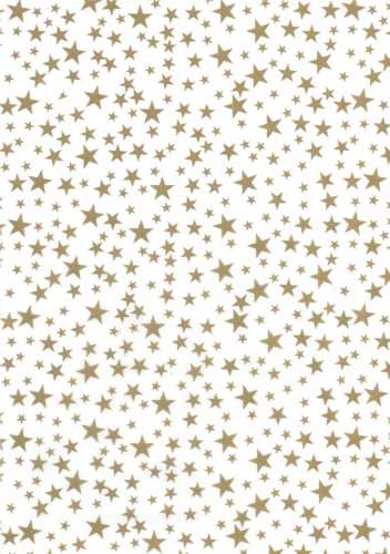 [K1090027] Zijdevloei - Vloeipapier Bedrukt Sterren Goud & Wit 50x75cm 240vellen