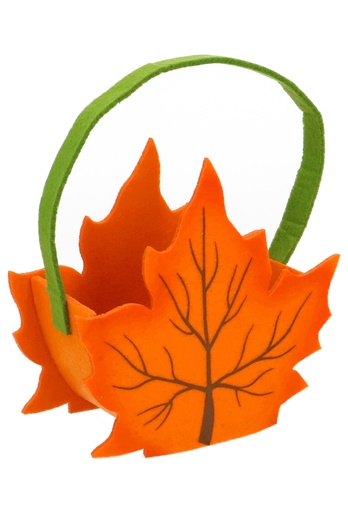 [K1360665] Geschenktasje Herfstblad Oranje Vilt Met Hengsels 15x7.5x18cm 1stuks