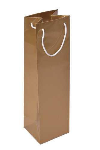 [K1170668] Luxe Wijntasjes Parijs Glans Goud Met Koord 10x9x38cm 10stuks