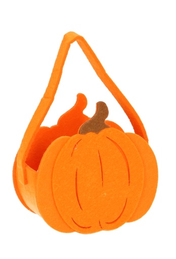 [K1360595] Geschenktasje Pompoen Vilt Met Hengsel 11x5.5x8cm 1stuks