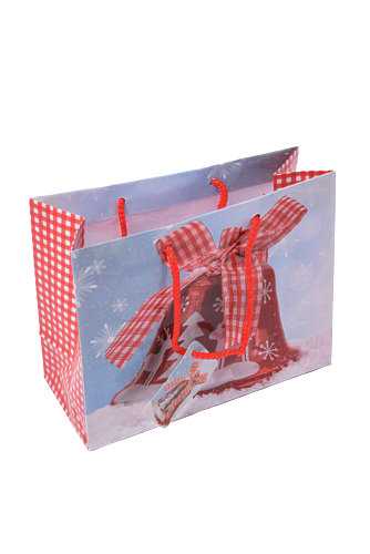 [K1330150] Kersttasjes Medium Christmas Clock 23x10x17.5cm 12stuks