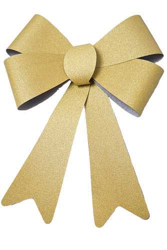 [K1290246] Dubbele Strik Glitter Goud Genua & IJzerdraad 2x 7cm. 30x43cm 1stuk