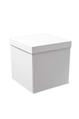 [K1270978] Luxe Kubus Dekseldoos Faro 1200 gram Wit Mat 24x24x24cm 25stuks