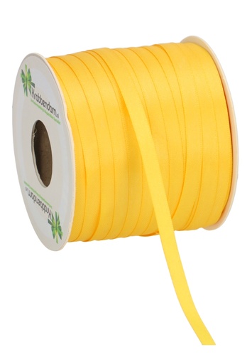 [K1300200] Satijn Dubbel Lint 6mm x 100 meter Donker Geel