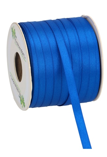 [K1300202] Satijn Dubbel Lint 6mm x 100 meter Donker Blauw