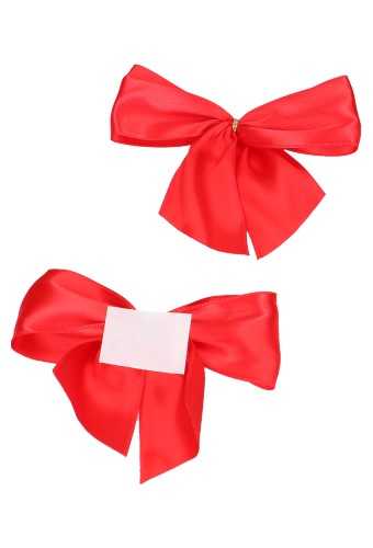 [K1420127] Luxe Strikje Satijn Rood & Plakker 10x9cm 250stuks lint 4cm