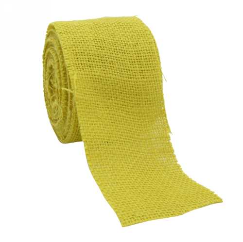 [K1390505] Geschenklint Jute Naturel Geel 70mm x 8 meter