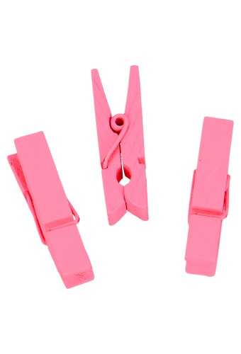 [K1340344] Houten Decoratie Roze Houten Knijper 3.5cm 24stuks