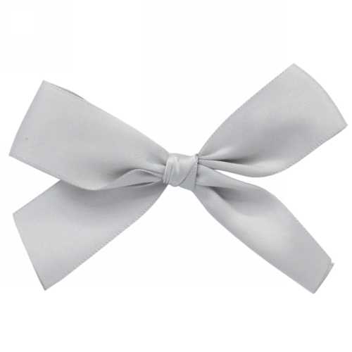 [K1420137] Strikje Satijn Licht Grijs Met Plakker 6x6cm 200stuks