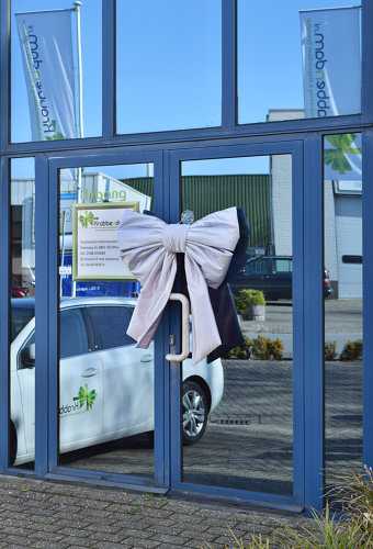 [K1290244-DEUR] Deurstrik Dubbel Zilver Lucca 77x50+40cm & Zuignap lint 25cm