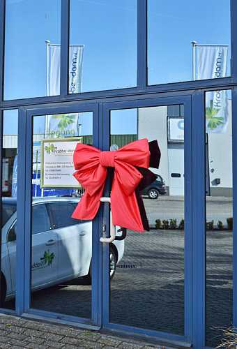 [K1290223-DEUR] Deurstrik Dubbel Rood Lucca 77x50+40cm & Zuignap lint 25cm