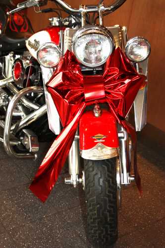 [K1290108] Magnum Motorstrik Prato Metallic Wijn Rood Strik 45x35+50cm Autostrik