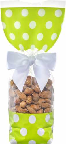 [K1250007] Cellofaan Zakjes Groen & Witte Dots 10x4x22cm 100stuks