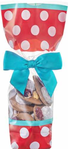 [K1250010] Cellofaan Zakjes Rood & Witte Dots 10x4x22cm 100stuks