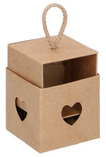 [K1270996] Kadodoos Naturel Hartje Venster Kubus 295gram 5x5x5cm 10stuks