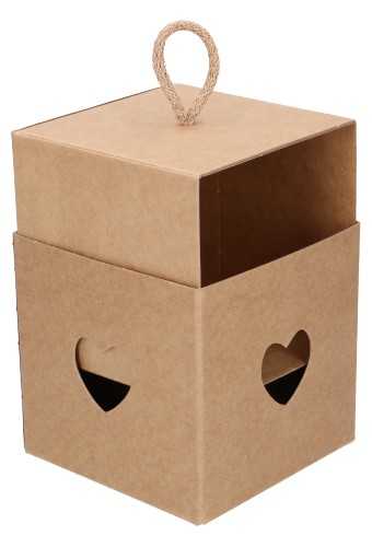 [K1270992] Kadodoos Naturel Hartje Venster Kubus 300gram 10x10x10cm 10stuks