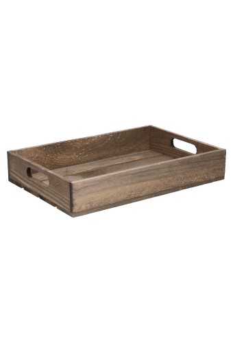 [1190235] Bakje oud hout met greep 32x22x6cm 10stuks