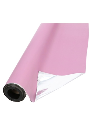 [K1080073] Cadeaufolie Mat Metallic Roze & Zilver 70cm x 50meter.30mic