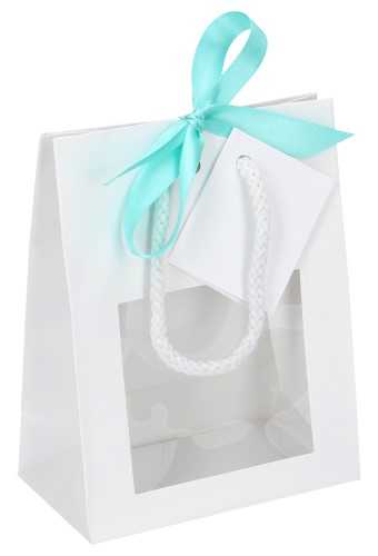 [K1110538] Kadotasjes Trazo Wit Mat Met PVC Venster 11.4x6.4x14.6cm 25stuks