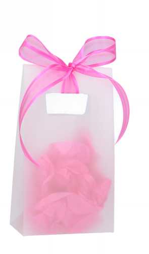 [K1110005] Kadotasje Dolo White Frosted 160my 12x6.5x21cm 25stuks