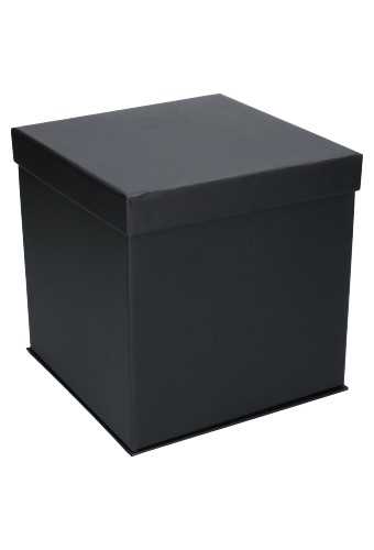 [K55511012-FB] Luxe Kubus Dekseldoos Faro Flower 1200 gram Zwart Mat 18x18x18cm