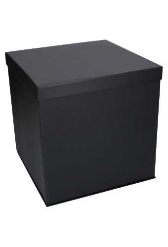 [K55511013-FB] Luxe Kubus Dekseldoos Faro Flower 1200 gram Zwart Mat 24x24x24cm