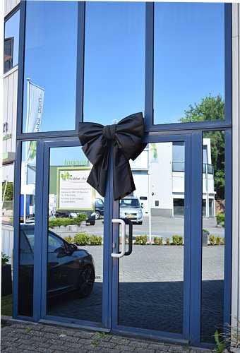 [K1290243-DEUR] Deurstrik Dubbel Zwart Lucca 77x50+40cm & Zuignap lint 25cm