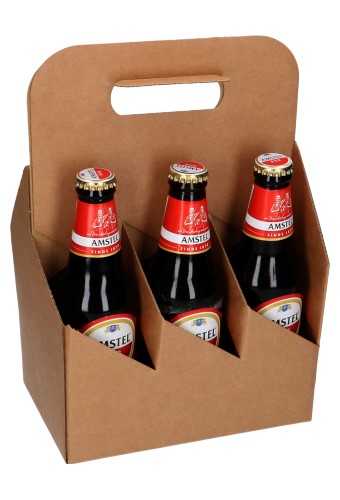[K1180042] Bierverpakking Draagdoos Brugge Kraft voor 6 flesjes 33cl 10stuks