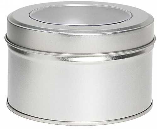 [1150145] Blikken Blanco Met Venster Rond 10.7x6.5cm 12stuks