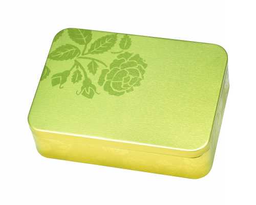 [1630027] Blikken Goude Roos Rechthoekig 14.2x10.1x3.1cm 12stuks