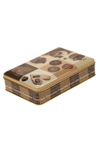 [1630110] Blikken Chocolade Mix Rechthoekig 18.5x12.5x4cm 12stuks