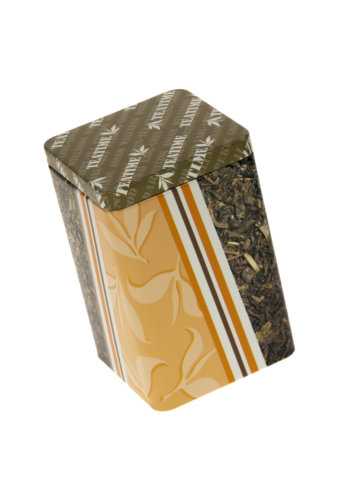 [1630139] Blikken Tea Time Vierkant 8.6x8.6x12cm 6stuks