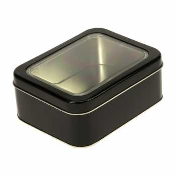 [1630235] Blikken Zwart Rechthoekig & Venster 14.7x11.5x5.7cm 12stuks