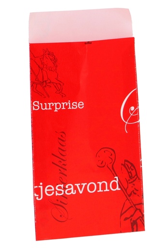 [K1220076] Sintzakjes Sintzakjes Rood Surprise 7x13cm 200stuks