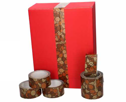 [K1030009] Bedrukt Tape Kruidnootjes Tape 50mm x 66meter 1stuk