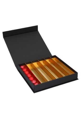 [K1360402] Magneet Bonbondoosjes Mat Zwart 36 Bonbons 20.7x20.7x3cm 10stuks